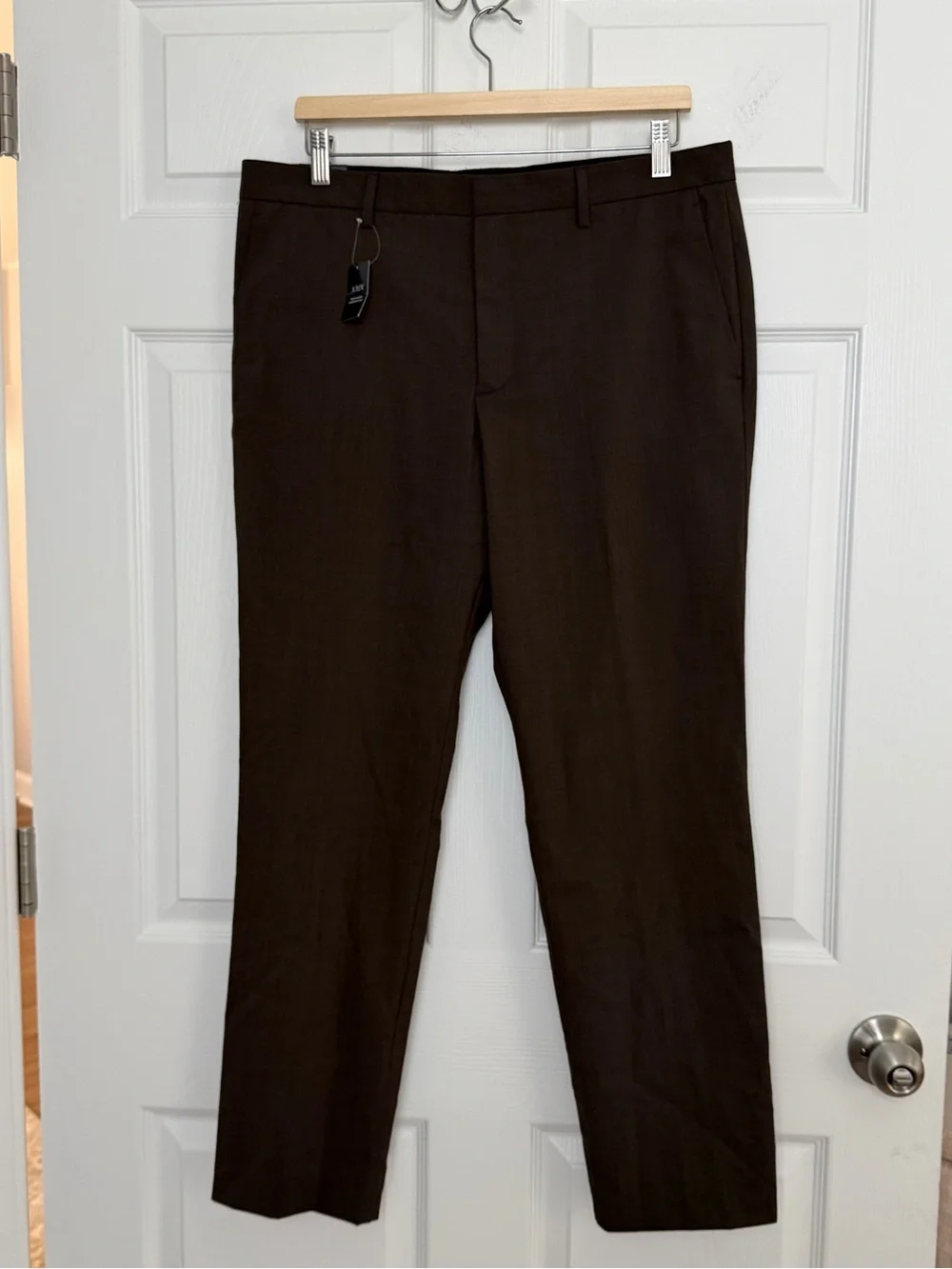 J. Crew Men's Dark Brown Dress Trousers Wool Blend